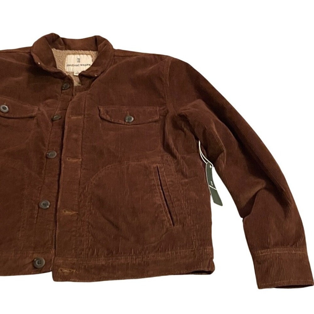 Mutual Weave Mens Sherpa‎ Lined Corduroy Trucker Jacket Kona Brown L NWT